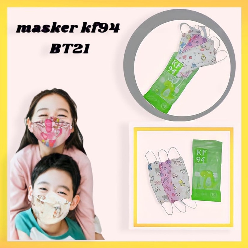 (COD) Masker KF94 Anak Earloop 4Ply 5 Variasi Mix Isi 10 PCS accfashionmurah