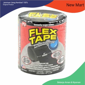 Lakban/perekat/lem/Flex Tape Isolasi Karet Tahan Air 10 Cm - Hitam