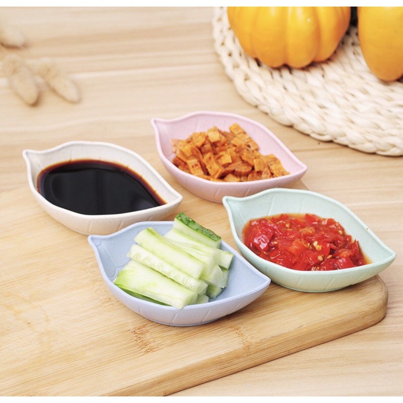 Wadah / Mangkok Saus Sambal Gandum Mangkuk Saji Bentuk Daun [Food Grade] [JY]