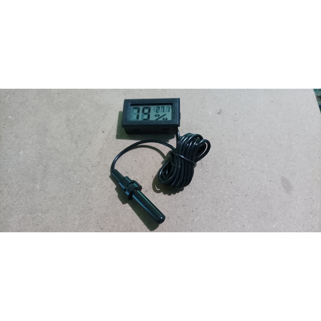 Mini Digital Thermometer &amp; Hygrometer With Probe / Higrometer Dengan Kabel Sensor Probe / Alat Ukur Suhu Kelembaban Hygrometer