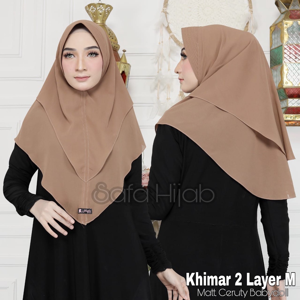 Khimar Ceruty Babydoll Jilbab khimar 2 Layer M Ceruty Babydoll Khimar Grosir Termurah Safa Hijab