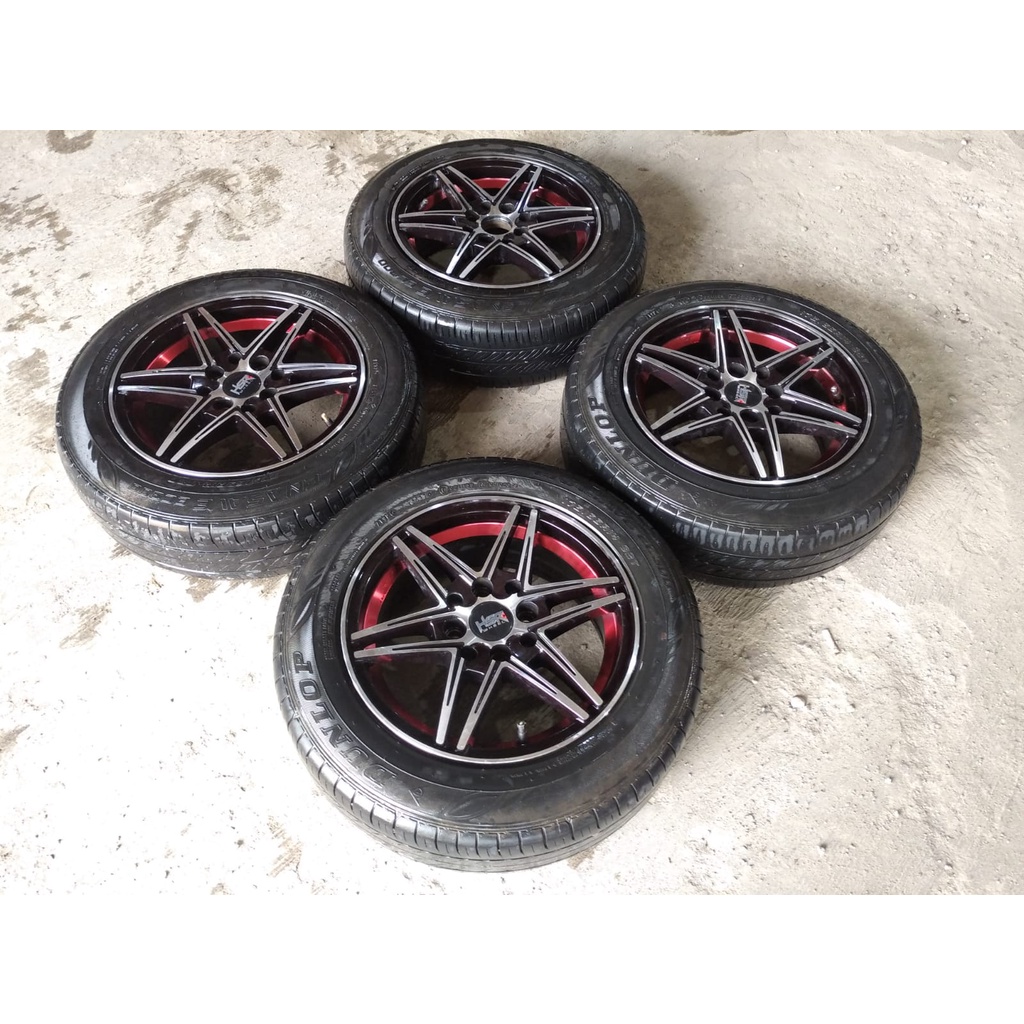 pelek velg mobil racing ring 14 hsr seken pcd 4/100/114 ban 175/65/r14