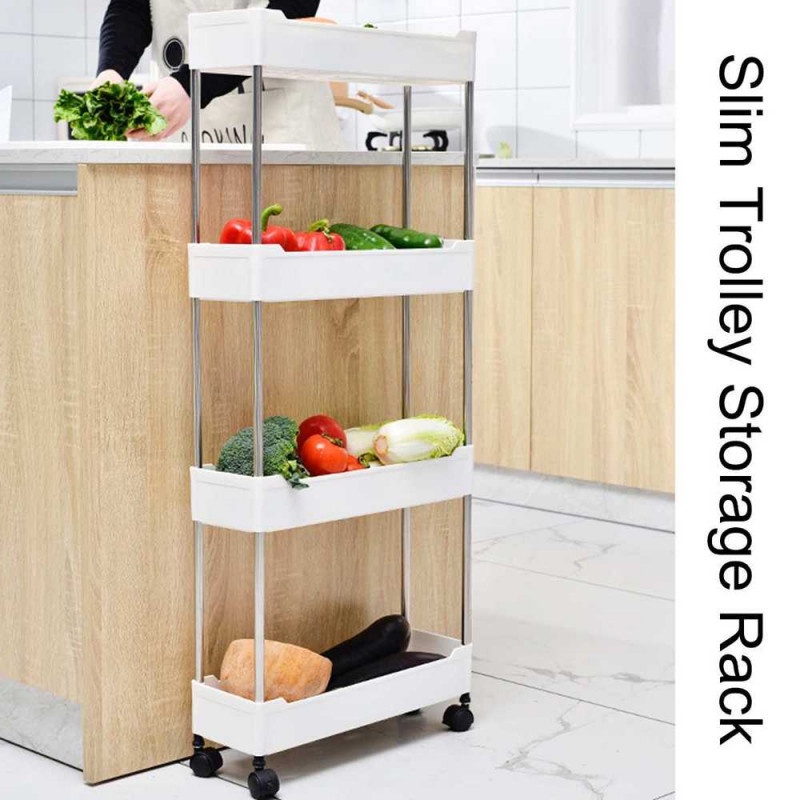 Rak Dapur Susun Laci Penyimpanan Tingkat Roda Kitchen Storage Rack