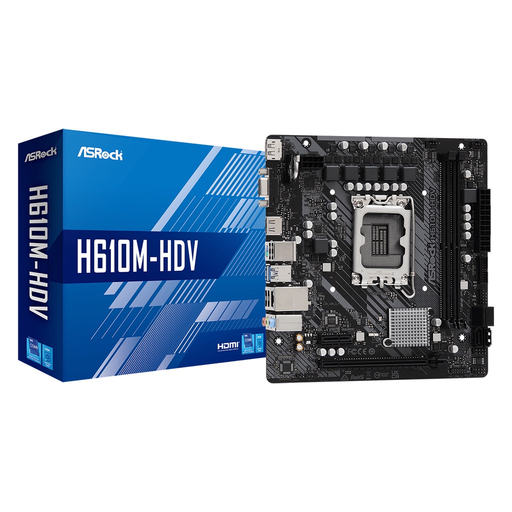 ASROCK MOTHERBOARD Intel Gen H610M mATX H610M-HDV