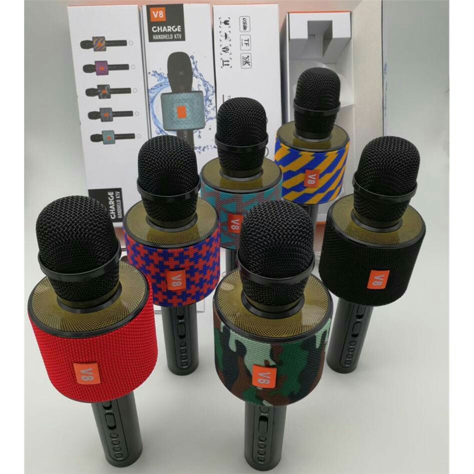 Mic Karaoke V8 / Speaker Wireless Bluetooth Portable / Smule