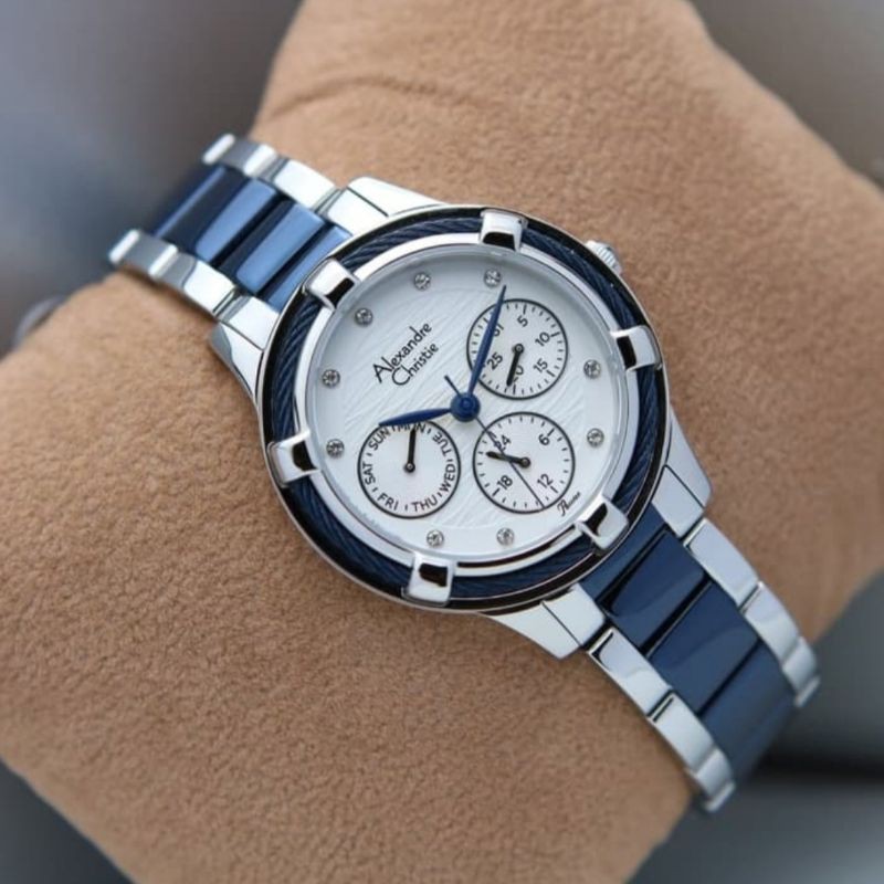 ALEXANDRE CHRISTIE AC 2730 SILVER BLUE AC2730 WANITA ORIGINAL