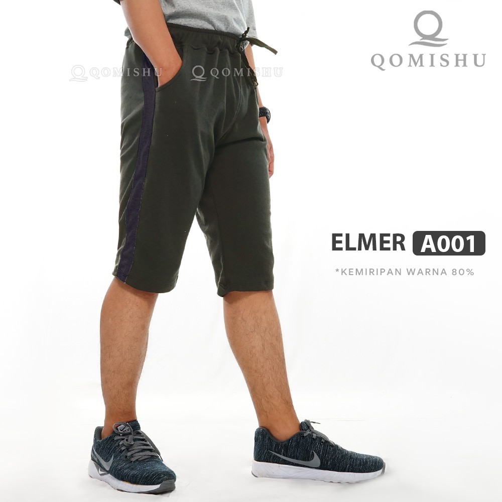 QOMISHU Short Pants Celana Pendek Pria Santai Murah Bahan Baby Terry Tebal Lembut ELMER