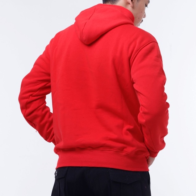 Barazha Hoodie Polos Unisex Cotton Fleece Embossed Merah