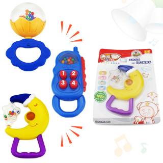  Mainan  Teether Rattle dengan Lonceng Genggam  Bahan Plastik 