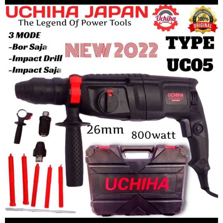 UCHIHA UC 05 mesin bor beton 26 mm sds plus Rotary Hammer drill 3 VITUR