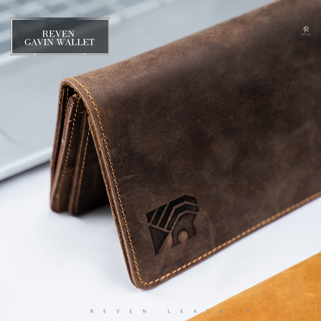 REVEN LEATHER - Dompet Pria / Dompet Kulit Model Panjang Gavin Crazy Horse