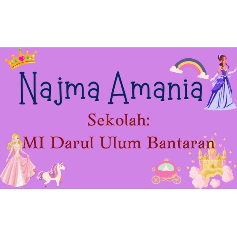 

sticker nama custom princess