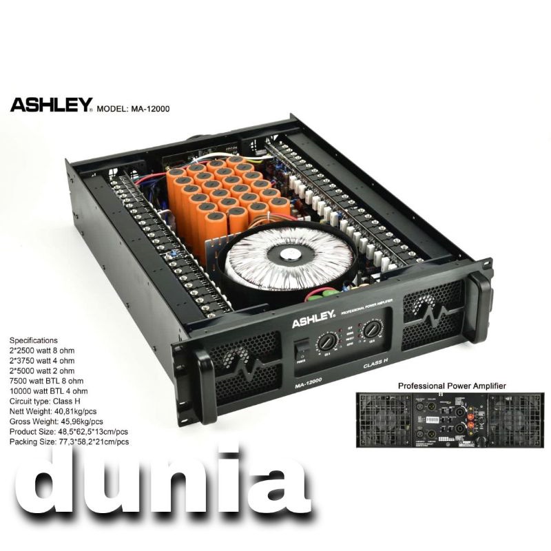 Power Ashley MA 12000 Original Amplifier MA12000 Class H