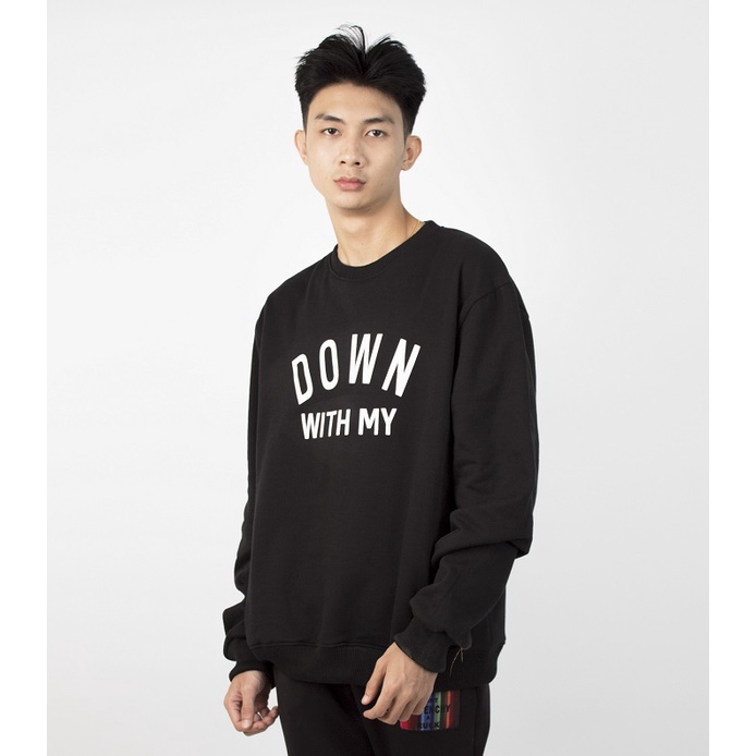 HIPNOP Down Sweater pria crewneck Sweater Unisex