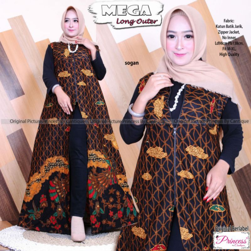 LONG OUTER//OUTER BATIK PANJANG//ZIPPER OUTER//PAKAIAN WANITA BATIK