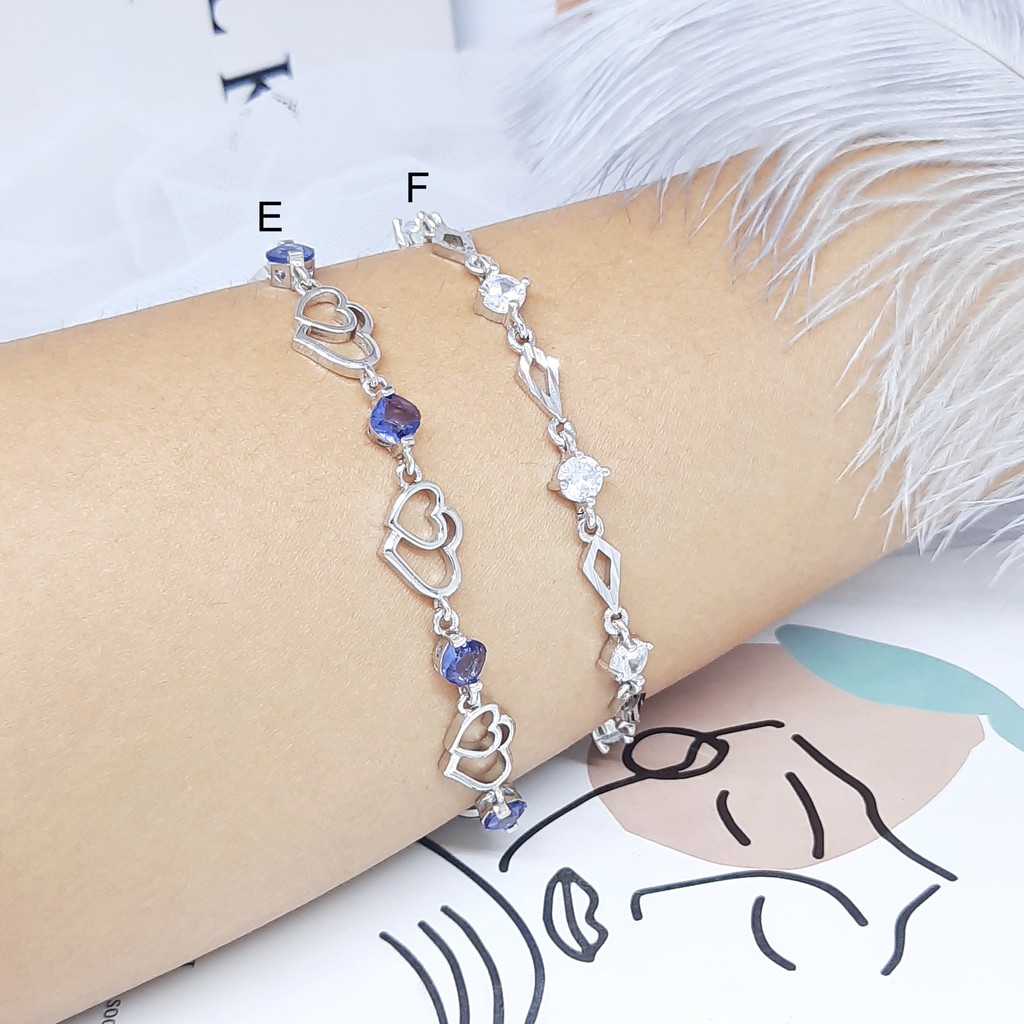 Gelang Xuping Rantai Silver Lapis Emas Putih  - BB094S