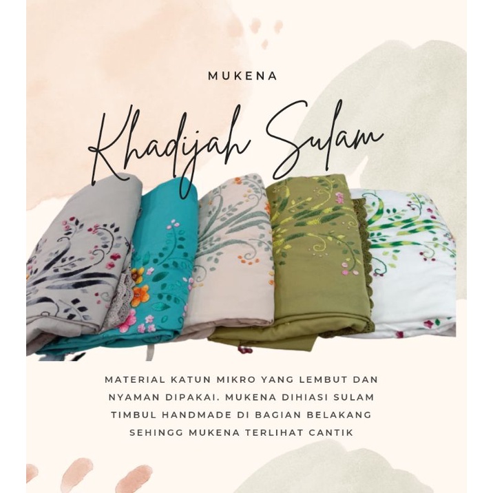 Mukena Khadijah sulam punggung handmade