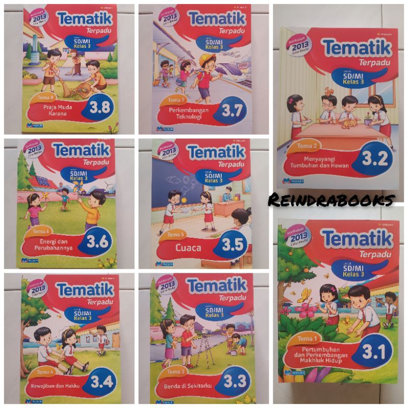Tematik Terpadu masmedia SD/MI kelas 3 Semester 1&2 K13 edisi revisi