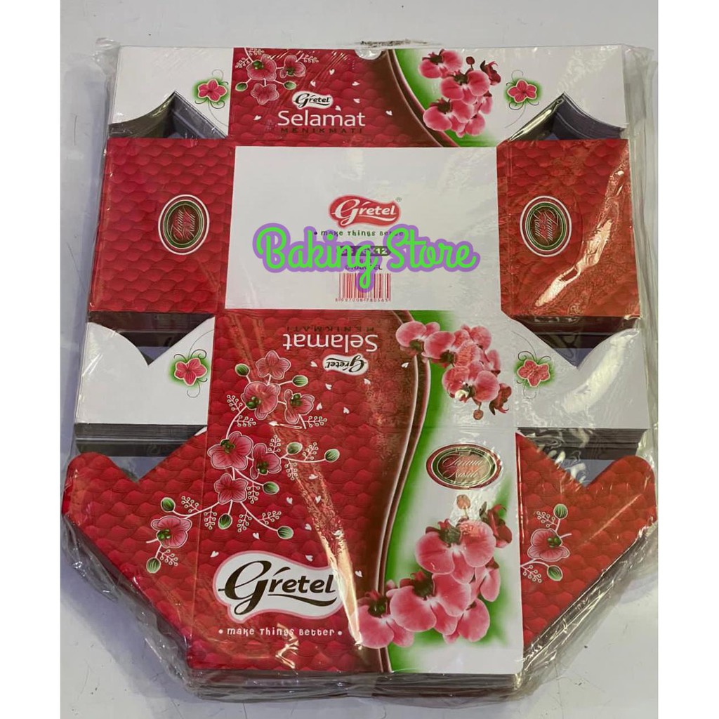 Gretel GS Dus Box Kue Nasi Snack 12x16 / 20x20 / dll - isi 50pcs - GS Gosend/Grab Only