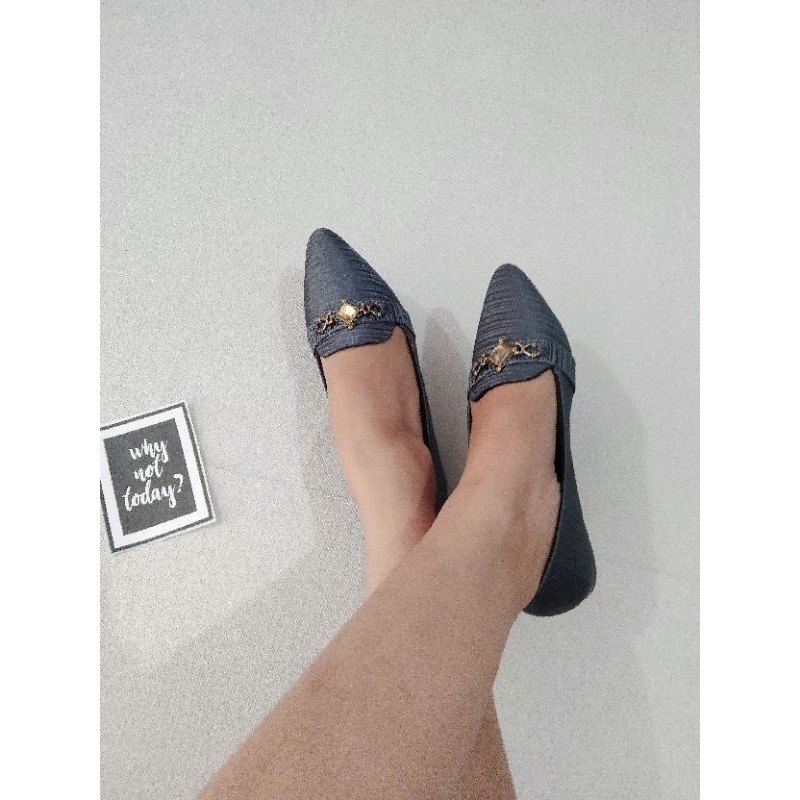 LOUISDEAR sepatu flat shoes bahan satin B5