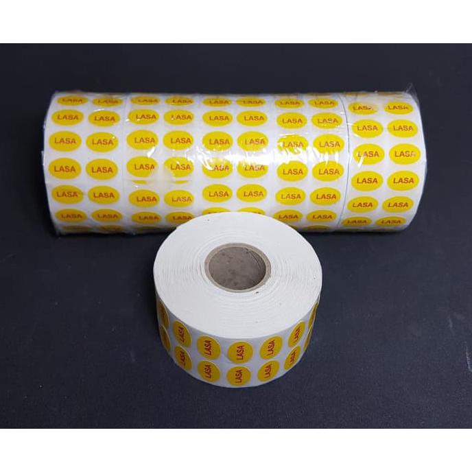 

STIKER LASA KUNING OVAL 15X10mm isi 5000 pcs in ROLL