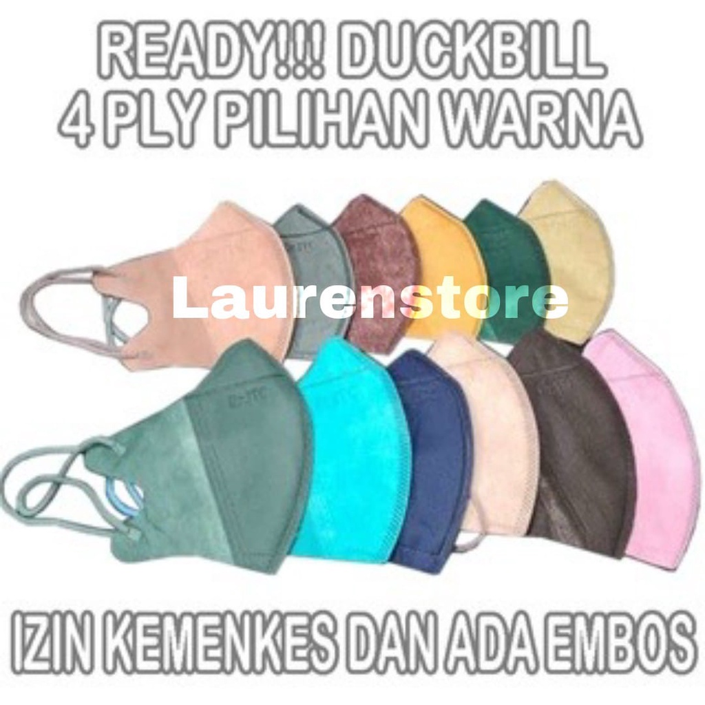 masker duckbill Garis Embos C-care mask 3ply earloop 3D 1box 50pcs