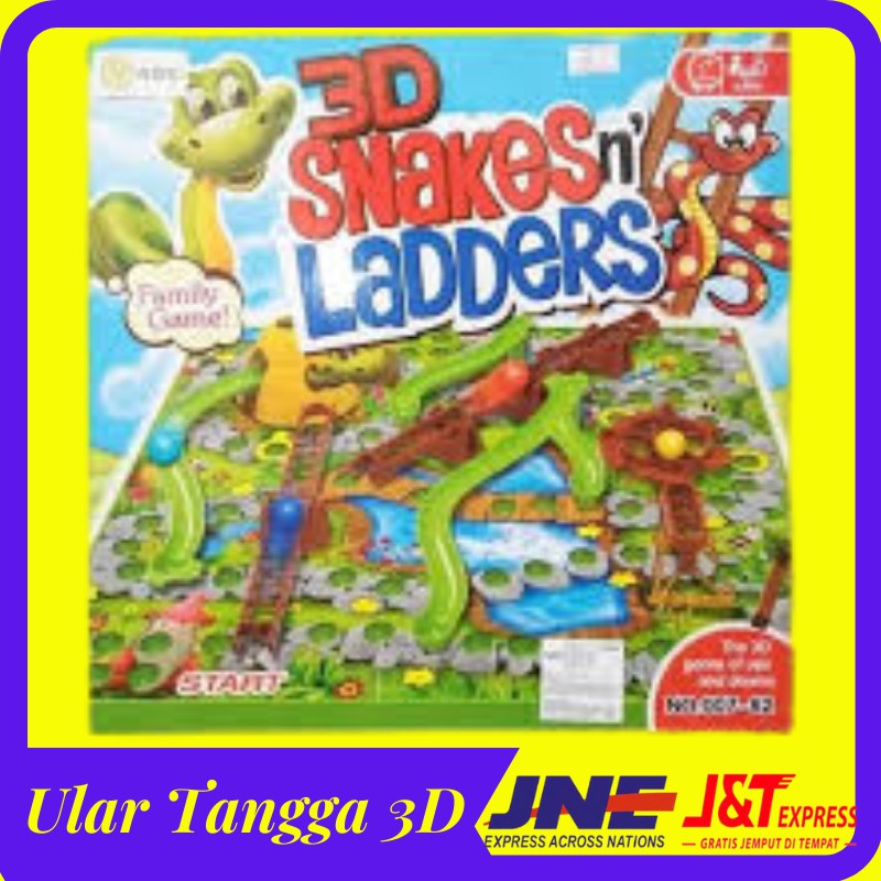 3D Snake & Ladder / Ular Tangga (Ukuran Besar) mainan anak laki laki perempuan edukasi keluarga DA01