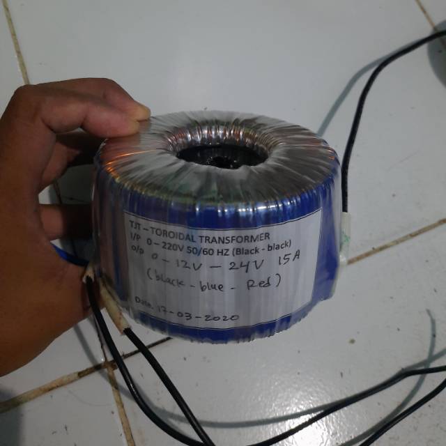 Jual Trafo toroid trafo donat trafo cas aki trafo nonct 15A 0-12v-24v