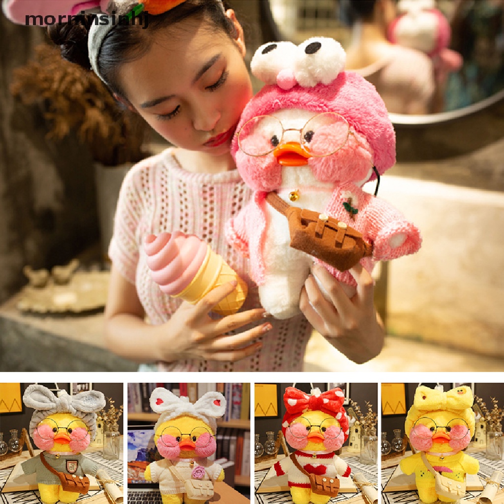 Mornin Mainan Boneka Plush Bebek Kuning Kecil 30cm Gaya Korea