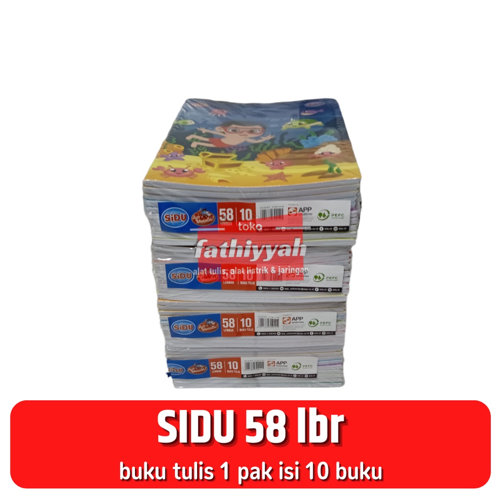 

SIDU SINAR DUNIA buku tulis 58 lembar 1 pak isi 10 buku