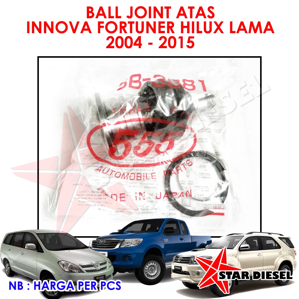 BALL JOINT BAWAH INNOVA FORTUNER HILUX LAMA 2004-2015 555 JEPANG BALLJOINT BAWAH