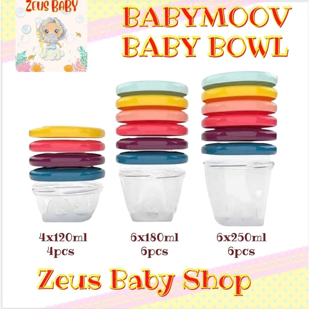 Babymoov Baby Bowls 4x120ml 6 x 180 ml 6x250ml Mangkok Makanan Bayi Anak