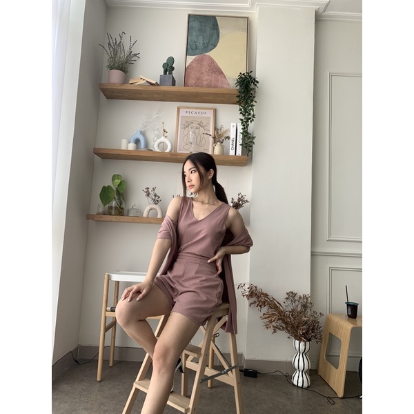 alexa knit set-DUSTY BLUSH PINK