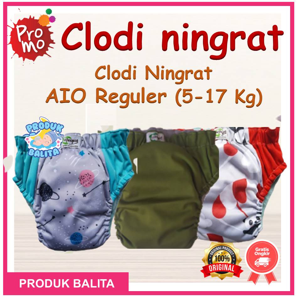 Clodi Ningrat Popok Kain Celana Cuci Ulang Modern Dry Pants Insert AIO All in One Clodi Ningrat AIO Standart/Reguler BB 5-15 kg