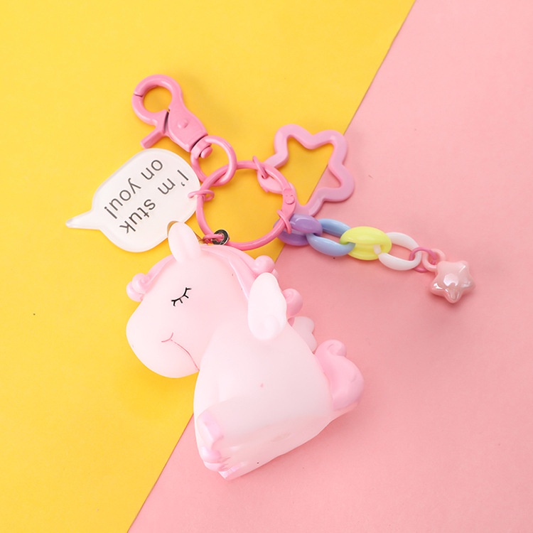 Fantasy Unicorn Five-pointed Star Lollipop Car Keychain Couple Bag Personality Popular Ornaments