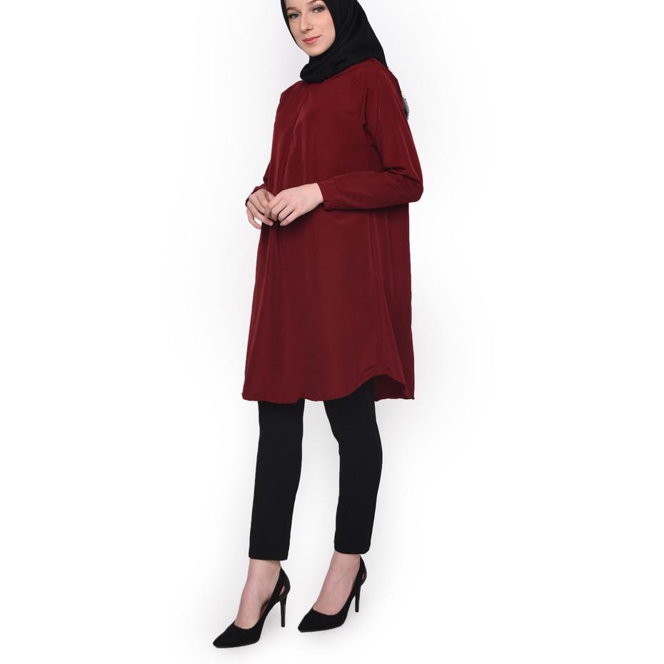KSP Beaucoup Women I Chloe Blouse Maroon I Atasan Muslim Wanita 