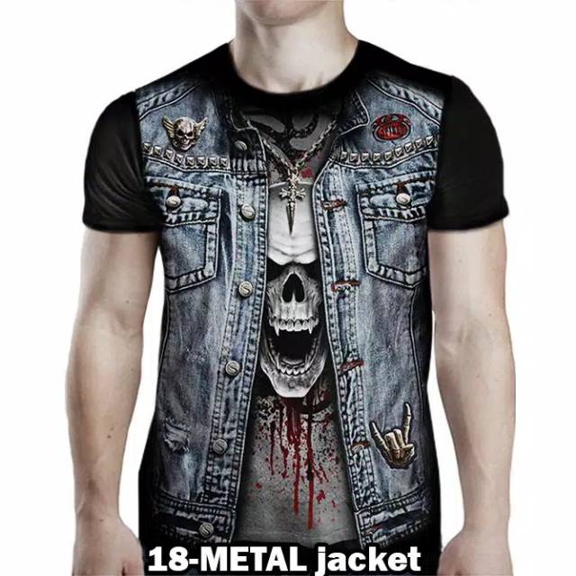 Kaos 3d metal jacket keren
