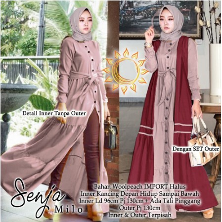 Terlaris Pakaian Setelan Wanita Muslim Maxi Hidayah Maroon Busana Dh Muslimore Baju Muslim Wani