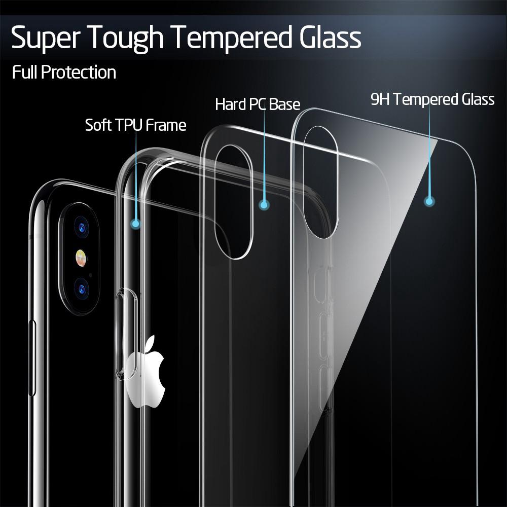 Tempered Kaca 9h Dengan Bumper Lembut Untuk Iphone X/xs