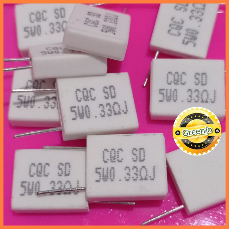 Resistor Kapur 5W 0.1 0.15 0.22 0.25 0.33 0.47 0.5 ohm / 5 Watt 0,1R 0,15R 0,22R 0,25R 0,33R 0,47R 0
