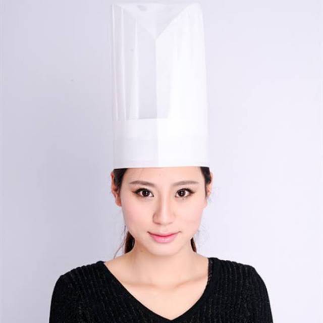 Jual Topi chef topi koki warna putih bahan kain keras | Shopee Indonesia