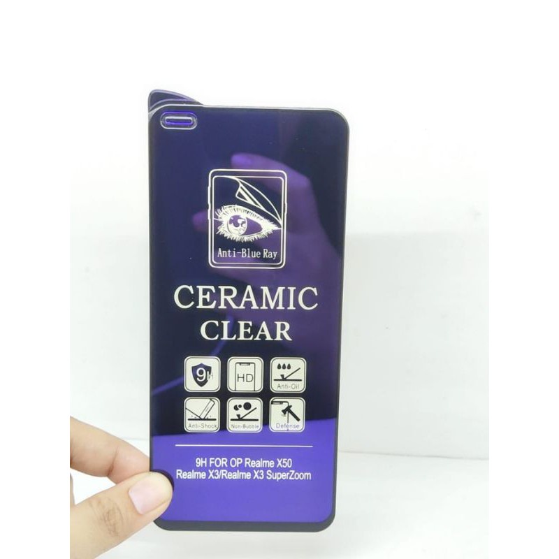 NEW REALME 5 5i 5S 6 6i 7 7i 8i REALME X XT TEMPERED GLASS CERAMIC BLUE LIGHT CLEAR ANTI RADIASI BLUE RAY CERAMIC - A/B