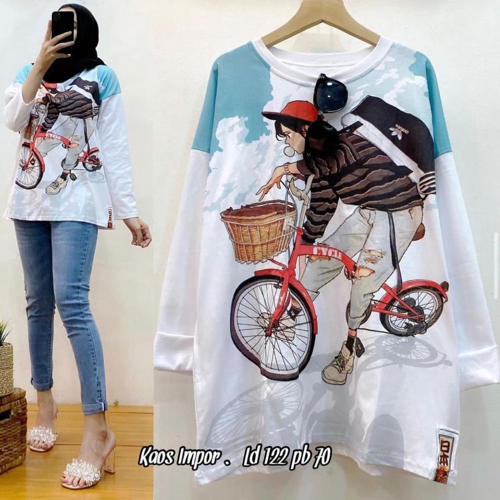 "SKR.19Au22n" SS Atasan kaos Vespa wanita/kaos import premium atasan wanita Vespa/Kaos Vespa bahan a