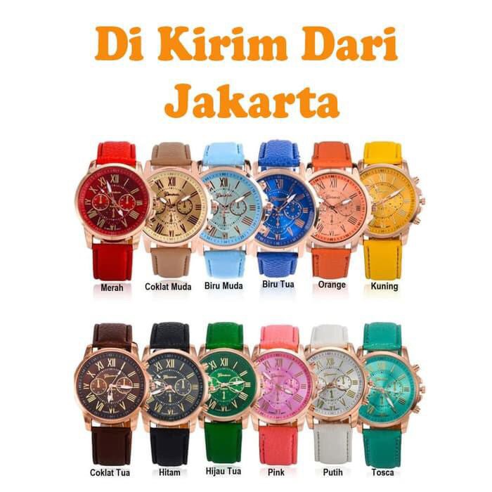 TOKO20 READY JAKARTA Jam Tangan Geneva Leather Quartz Jam Tangan Fashion Wanita Jam Tangan Wanita