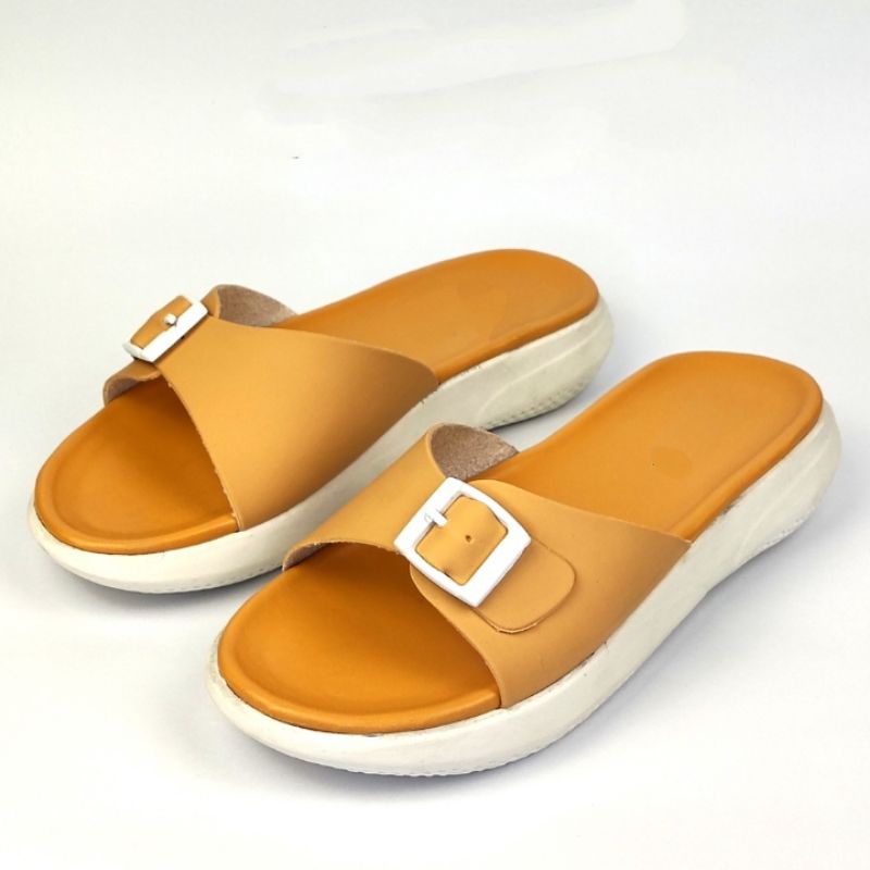 Sandal Casual Wanita Viral/Sandal Selop Cewek Remaja Model Terbaru/Sandal Sol Bakpao Motiif Koreaan/Sandal Flip Flop Temurah Grosiran