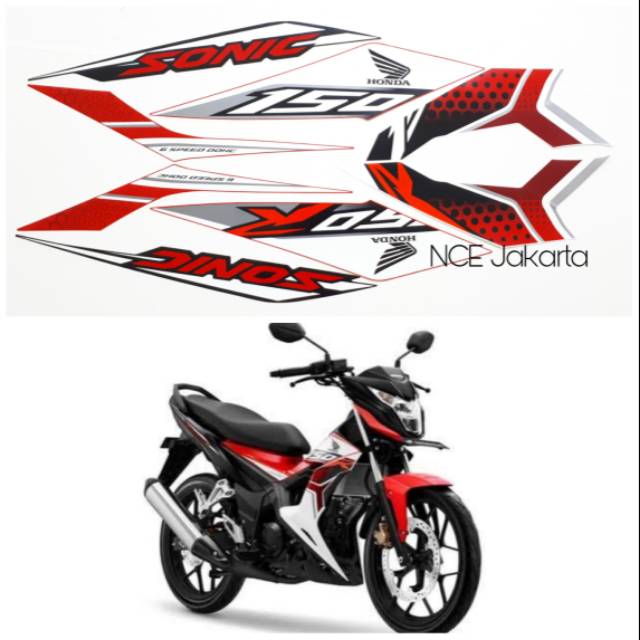 STIKER STRIPING HONDA SONIC 150 R 2019 PUTIH HITAM