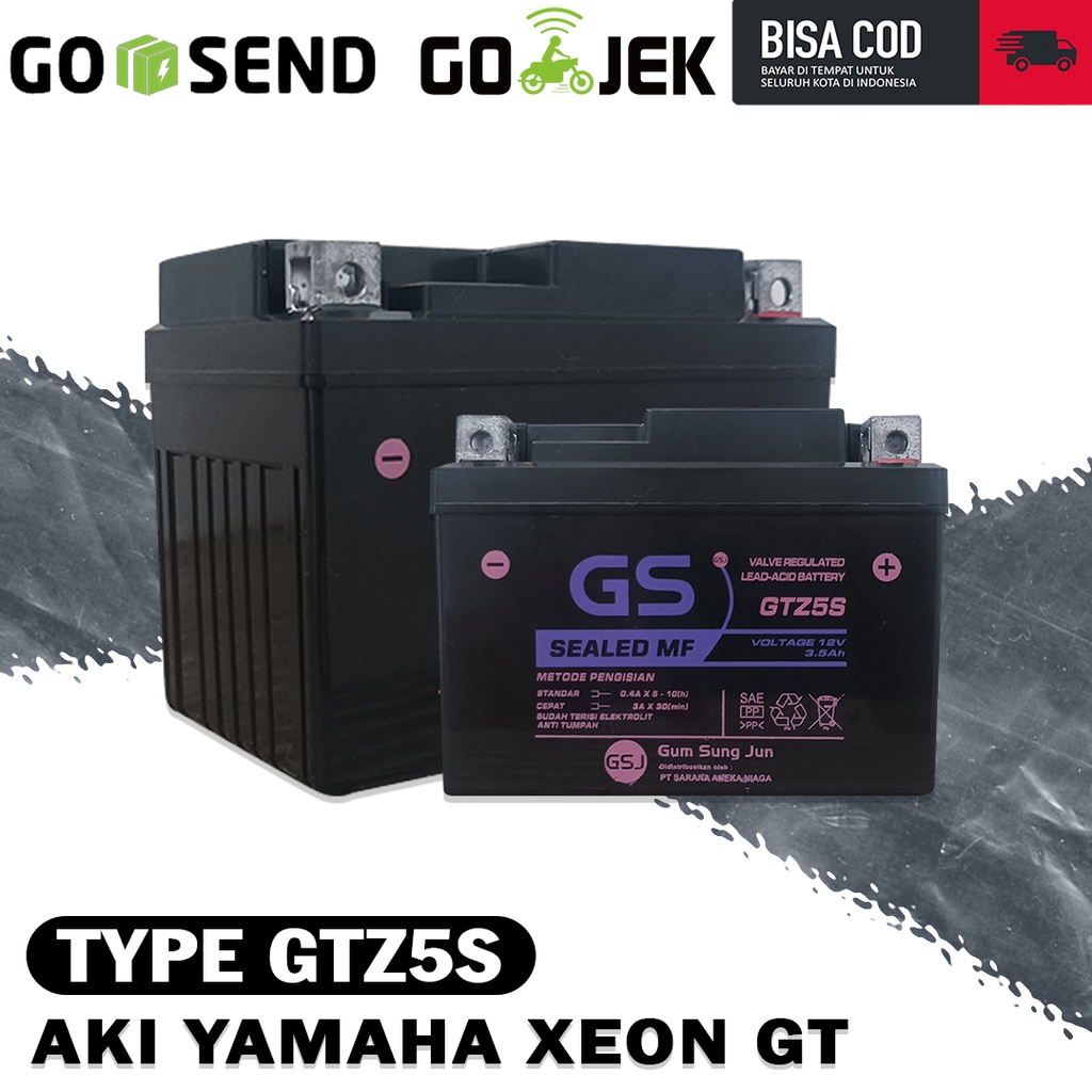 Jual Aki kering merk gsd gtz5s buat motor yamaha soul gt125,aki kering