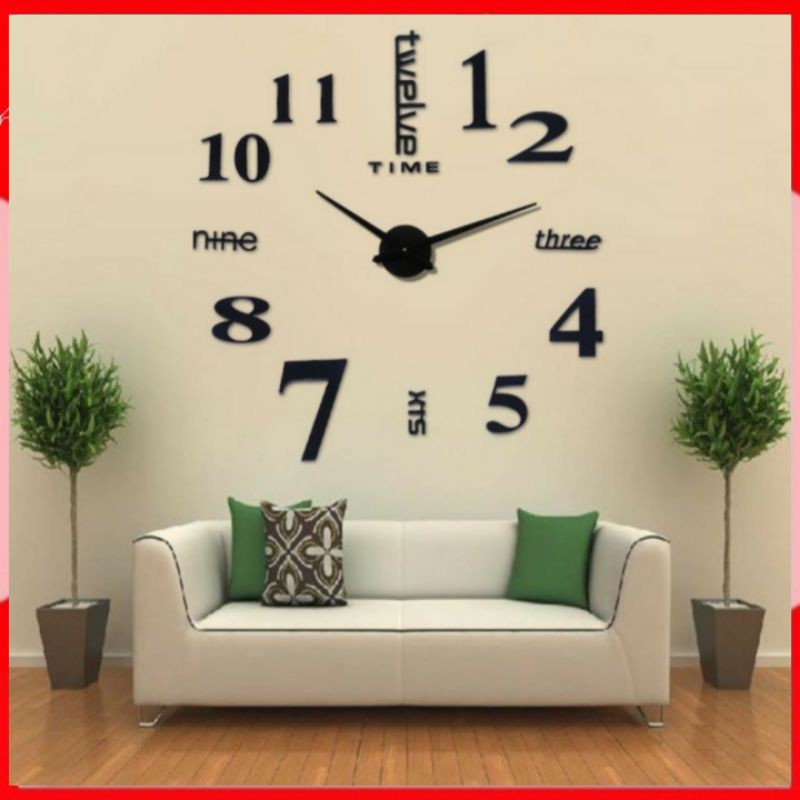 Jam Dinding Besar Ukuran Jumbo Tempel Dinding DIY Giant Clock Quartz 80-130cm Jam Dinding Dekorasi