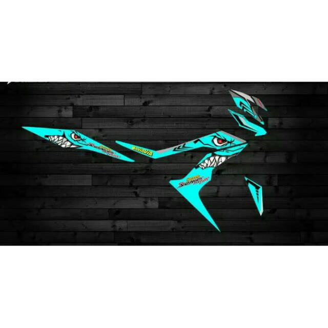 Decal sticker dekal motor sonic shark