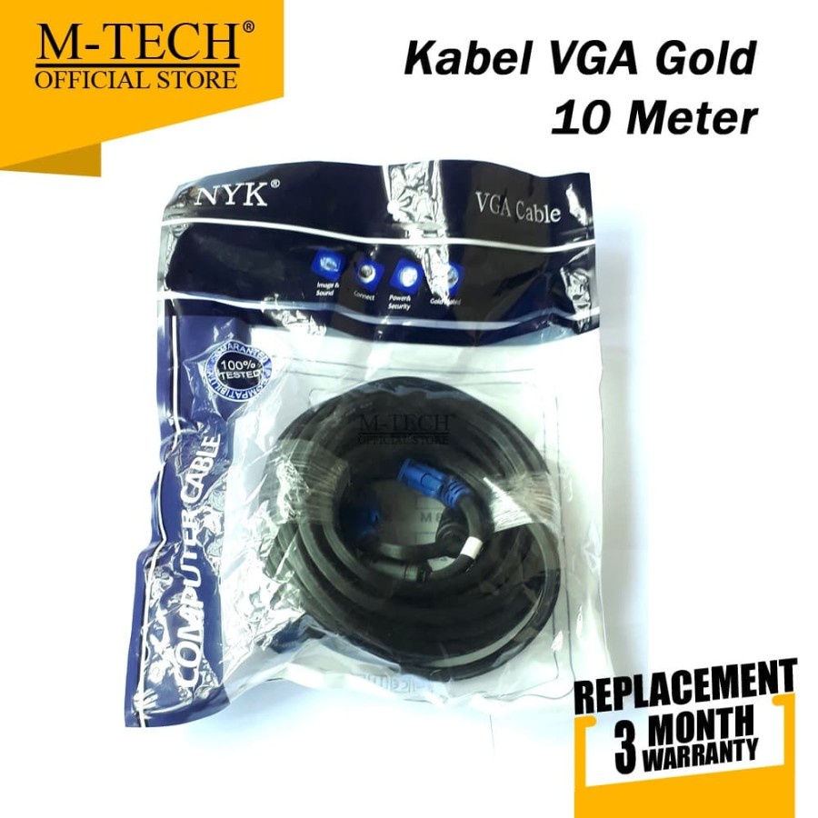 KABEL VGA 10M GOLD PLATED